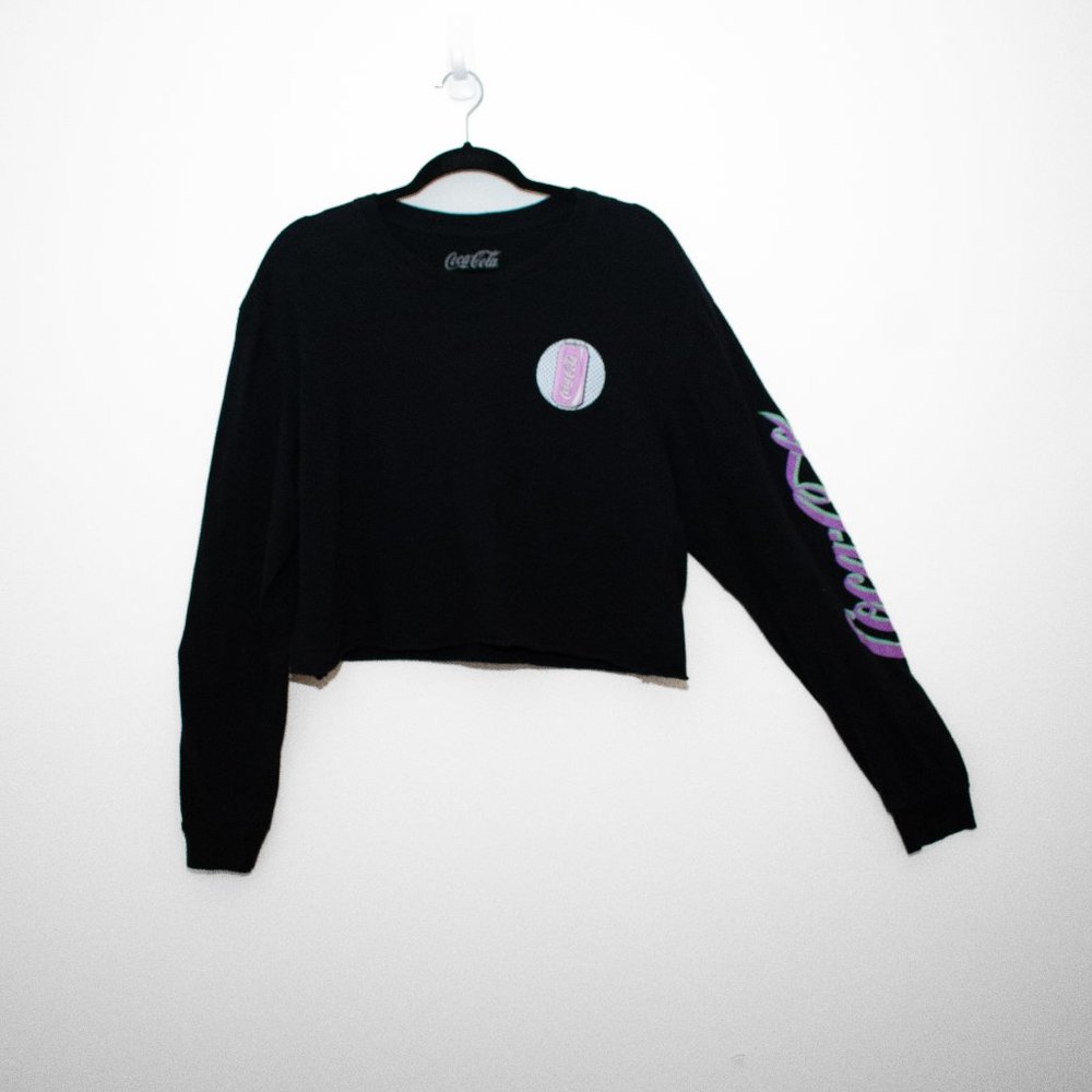 Coca-Cola Graphic Cropped Long Sleeve Top size XL